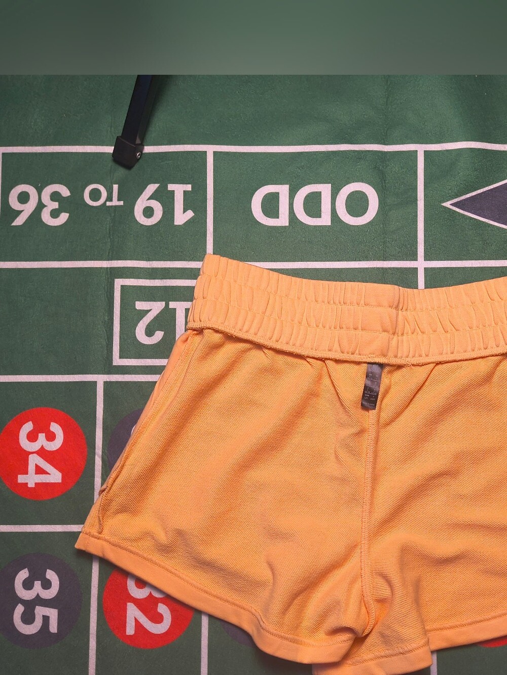 NWT Adidas French Terry Athletic Shorts Women Large Pulse Amber Orange MSRP $40 - Picture 3 of 8
